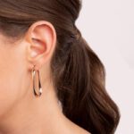 indosso Orecchini Gioiello Cerchio Ritorti Ovale Bronzallure WSBZ01877.R