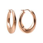 dettaglio laterale e chiusura Orecchini Gioiello Cerchio Rosé Ritorti Spessi Bronzallure WSBZ02044.R