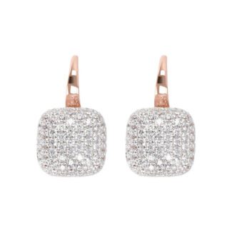 Orecchini Gioiello Pendenti Quadrati Pavé Zirconi Bronzallure WSBZ00615.WR