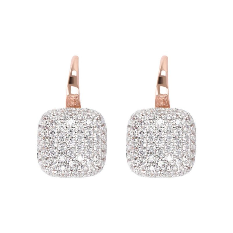 Orecchini Gioiello Pendenti Quadrati Pavé Zirconi Bronzallure WSBZ00615.WR