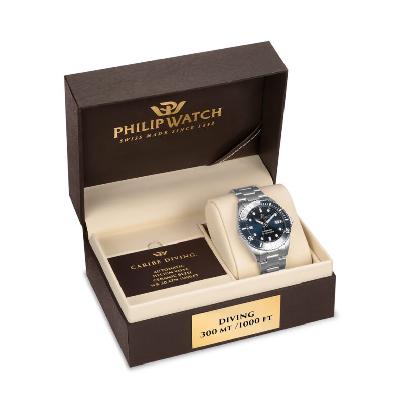 orologio-caribe-diving-philip-watch-R8223216011-packaging box Orologio Automatico Caribe Diving Philip Watch R8223216011