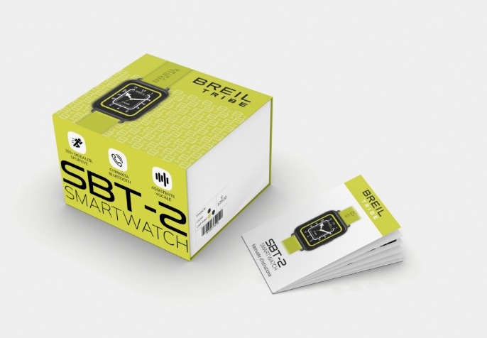 smartwatch-sbt-2-giallo-nero-doppio-cinturino-breil-tribe-ew0676-7 confezione Smartwatch SBT-2 Giallo Nero Doppio Cinturino Breil Tribe EW0676