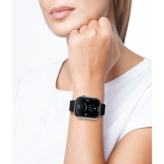 indosso Smartwatch Call Argento Nero Cinturino Silicone OPS! OPSSW-10