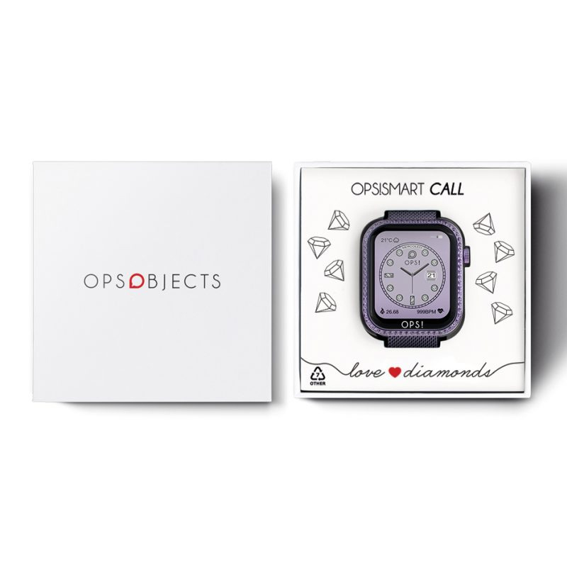 box Smartwatch Call Love Diamonds Nero Cinturino Silicone OPS! OPSSW-40