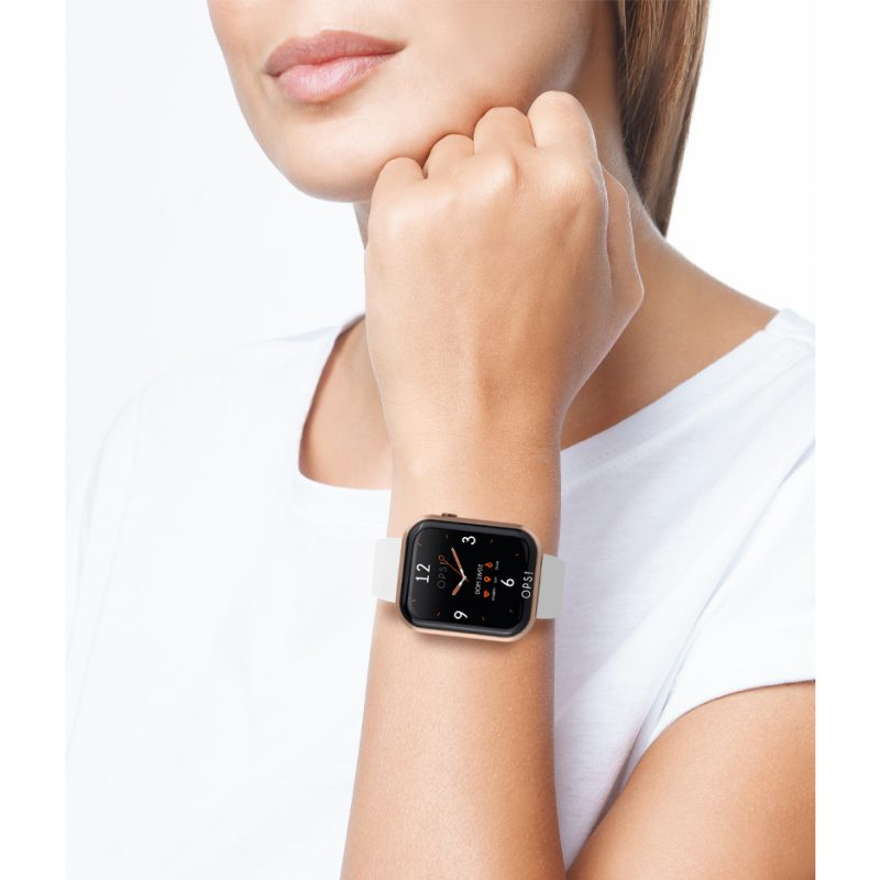 indosso Smartwatch Call Oro Rosa Bianco Cinturino Silicone OPS! OPSSW-11