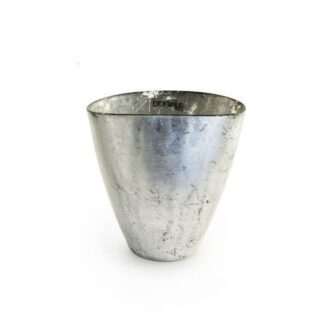 Vaso Ovale Vetro Foglia Argento Dogale Venezia 51310228