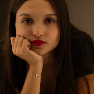 bracciale saldato forever yours argento 925 ciondolo cuore indosso