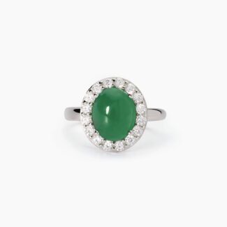 Anello Argento 925‰ Agata Verde Ginevra Mabina Gioielli 523415