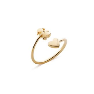 Anello Contrarié Les Petits Bimba Cuore Oro Giallo Diamante LeBebé LBB703-16