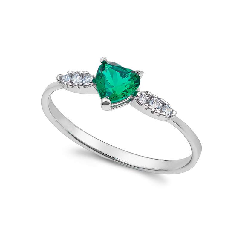 anello-gioiello-oro-750-zircone-bianco-verde-ambrosia-aaz-149 Anello Gioiello Cuore Oro 750‰ Zircone Bianco Verde Ambrosia AAZ 149