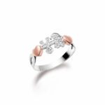 Anello I Preziosi Bimba Bimbo Oro Bianco Rosa Diamanti LeBebé LBB113