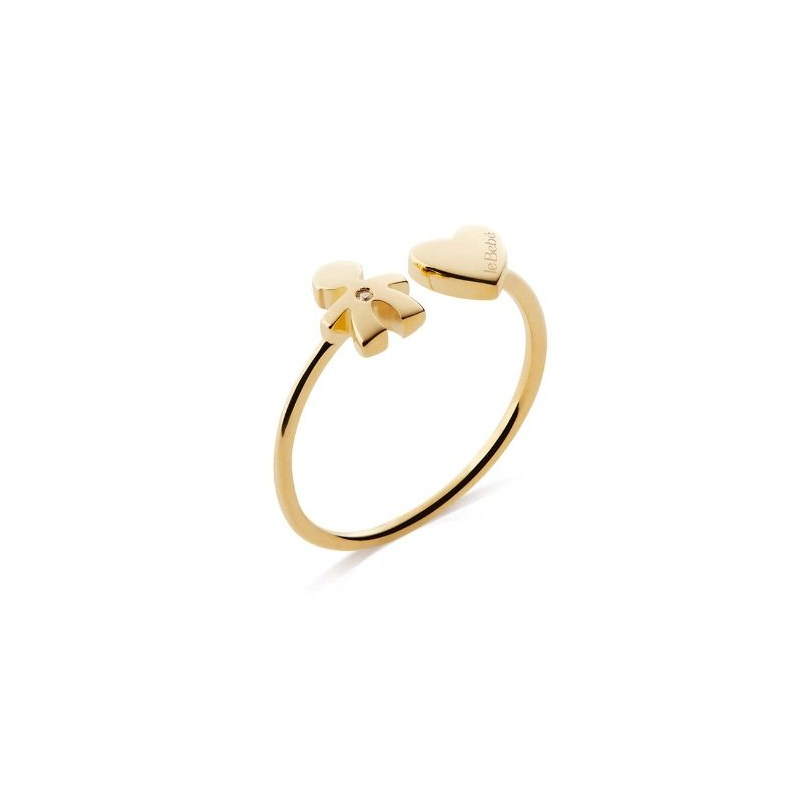 anello-les-petits-bimbo-cuore-oro-giallo-diamante-lebebe-LBB700-13 Anello Les Petits Bimbo Cuore Oro Giallo Diamante LeBebé LBB700-13