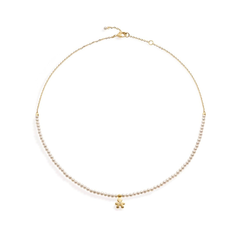 Collana Bimbo Perle Oro Giallo Diamante LeBebé LBB820