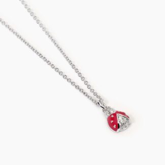 Collana Gioiello Coccinella Argento 925‰ Zirconi Smalto Mabina Gioielli 553708 dettaglio