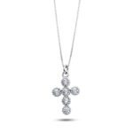 Collana Gioiello Croce Oro 750‰ Zirconi Bianchi Ambrosia AGZ 396