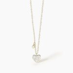 Collana Gioiello One Love Argento 925‰ Doratura Cuore Zirconi Mabina Gioielli 553397