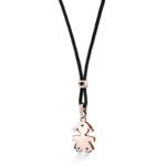 Collana I Classici Ciondolo Bimba Oro Rosa Cordino Nero LeBebé LBB043-N