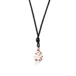 Collana I Classici Ciondolo Bimba Oro Rosa Cordino Nero LeBebé LBB049-N