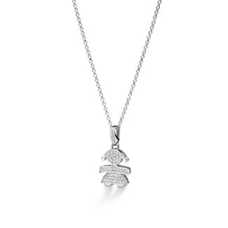 Collana I Preziosi Bimba Oro Bianco Diamanti LeBebé LBB152