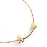 Collana Les Petits Bimbo Cuore Oro Giallo Diamante LeBebé LBB730 dettaglio