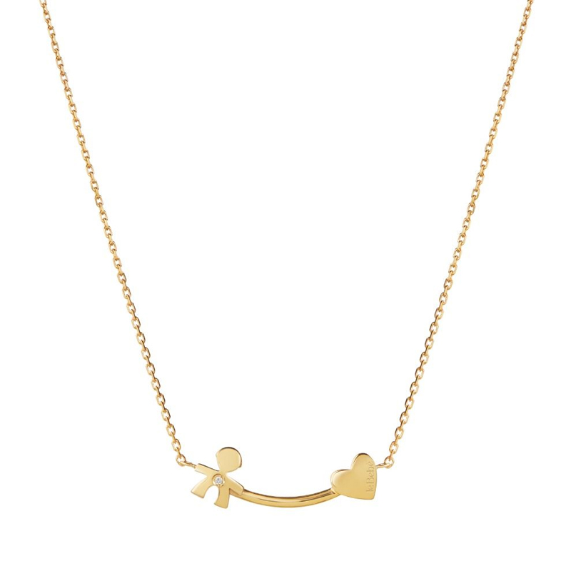 collana-les-petits-bimbo-cuore-oro-giallo-diamante-lebebe-LBB730 Collana Les Petits Bimbo Cuore Oro Giallo Diamante LeBebé LBB730