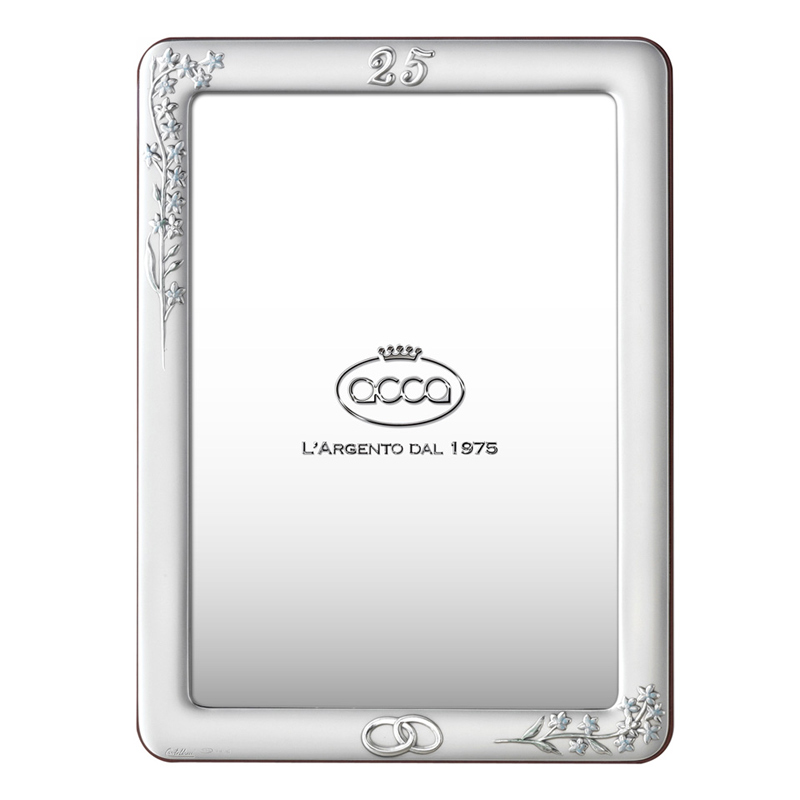 cornice-portafoto-25-anniversario-argento-legno-noce-acca-argenti-103LG-6 Cornice Portafoto 25 Anniversario Argento Legno Noce Acca Argenti 103LG.6