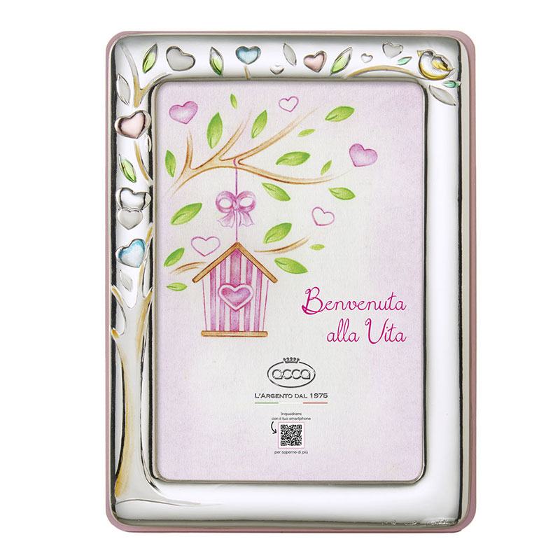 cornice-portafoto-benvenuti-alla-vita-rosa-legno-acca-argenti-17LM-20 Cornice Portafoto Benvenuti Alla Vita Rosa Legno Acca Argenti 17LM.20