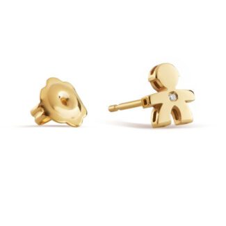 Mono Orecchino Le Perle Bimba Oro Giallo Diamante LeBebé LBB816 dettaglio