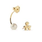 Mono Orecchino Le Perle Bimbo Oro Giallo Diamante LeBebé LBB812 dettaglio