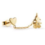 Mono Orecchino Les Petits Bimba Oro Giallo Diamante LeBebé LBB713 dettaglio