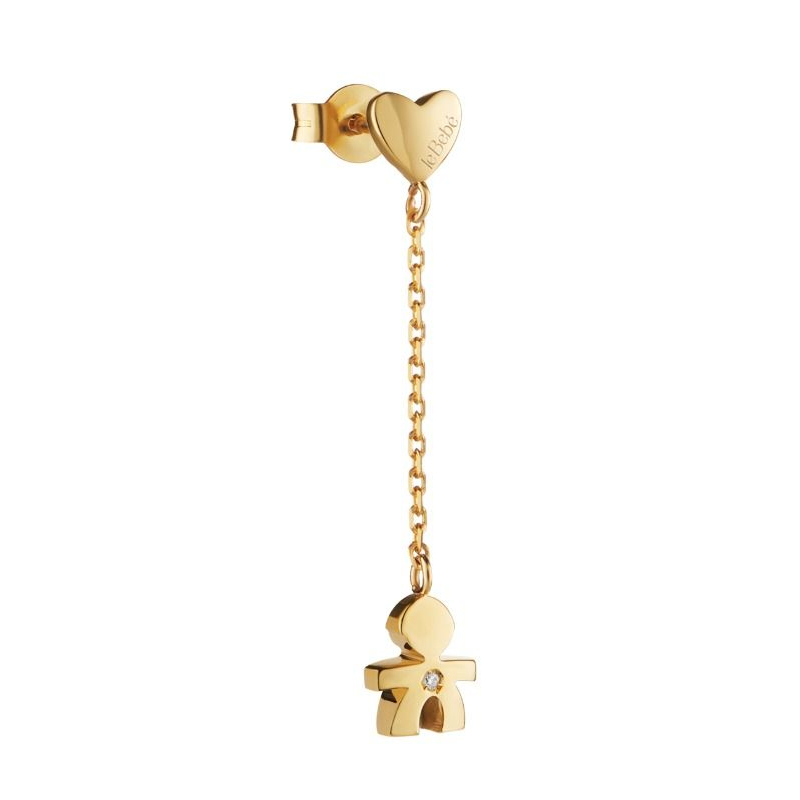 mono-orecchino-les-petits-bimbo-oro-giallo-diamante-lebebe-LBB712 Mono Orecchino Les Petits Bimbo Oro Giallo Diamante LeBebé LBB712