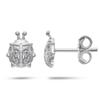 orecchini gioiello ambrosia coccinella oro 750 zirconi aoz 519