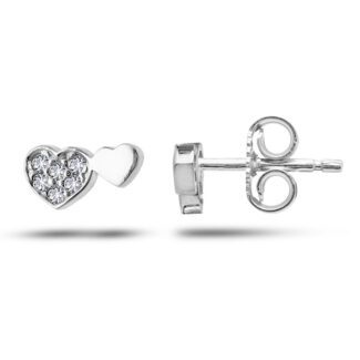 orecchini gioiello ambrosia coppia di cuori oro 750 zirconi aoz 498