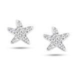 orecchini gioiello ambrosia stella marina oro 750 zirconi aoz 369