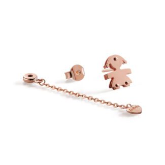 Orecchini I Classici Bimba Cuore Oro Rosa LeBebé LBB535 chiusura