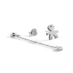 Orecchini I Classici Bimbo Cuore Oro Bianco LeBebé LBB531 chiusura