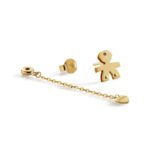 Orecchini I Classici Bimbo Cuore Oro Giallo LeBebé LBB530 chiusura