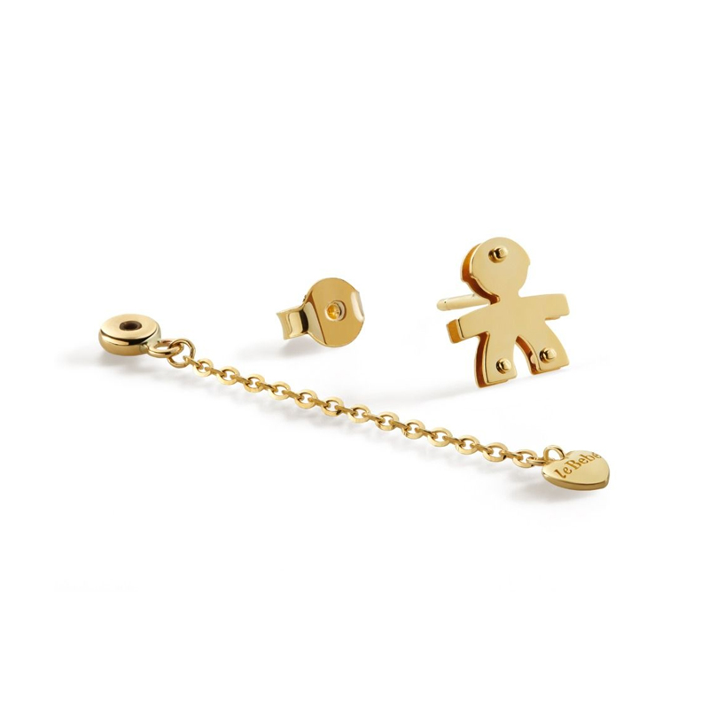 Orecchini I Classici Bimbo Cuore Oro Giallo LeBebé LBB530 chiusura