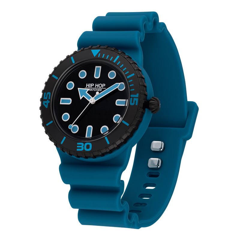 Orologio Solo Tempo Master Blu Nero Hip Hop HWU1232 blu