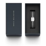 Orologio Solo Tempo Quadro Mini Lumine Bezel Silver Acciaio Daniel Wellington DW00100732 box