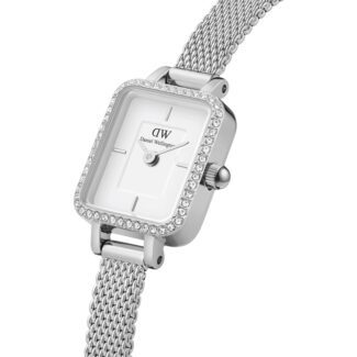 Orologio Solo Tempo Quadro Mini Lumine Bezel Silver Acciaio Daniel Wellington DW00100732 dettaglio