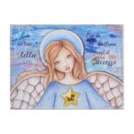 Pannello Angelo del Successo Legno Argento QD.982 25x33