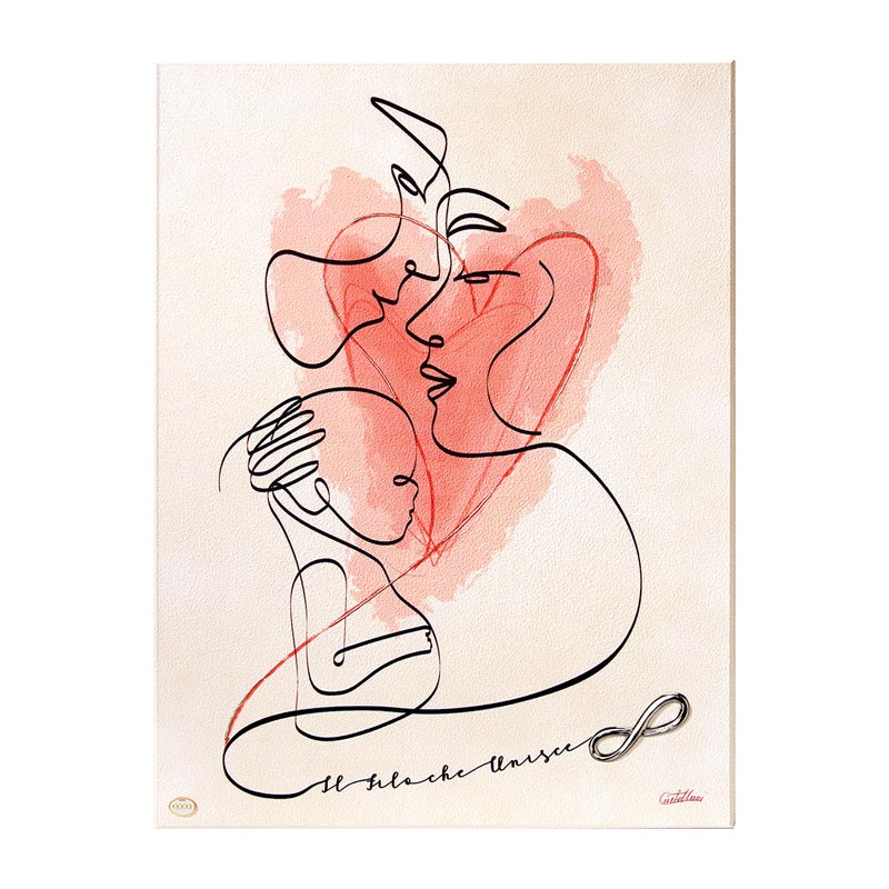 Pannello Quadro Il Filo Che Unisce Legno Argento Acca Argenti QD.458 17x24