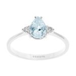 Anello da Donna Comete Gioielli Oro Bianco 750‰ con Diamante e Acquamarina ANQ 307