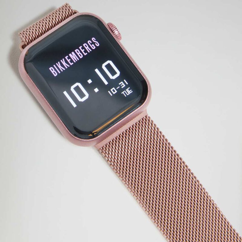 orologio-smartwatch-bikkembergs-cassa-alluminio-maglia-milano-bk1516-2 dettaglio Orologio Smartwatch Bikkembergs Alluminio e Maglia Milano Rosa 41mm BK15-16