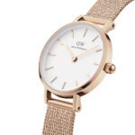 Orologio Unisex Daniel Wellington Petite Pressed Melrose Cassa Acciaio Gold Rosé Solo Tempo DW00100447 dettaglio quadrante