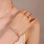 bracciale bronzallure maglie marquise e pave cubic zirconia wsbz02373wr indosso