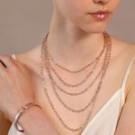 Collana Multifilo Graduata Catena Rolo Piatta Lucida WSBZ02354R indosso