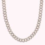 Girocollo Grumetta Squadrata con Pavé Cubic Zirconia WSBZ02326WHI-CZ