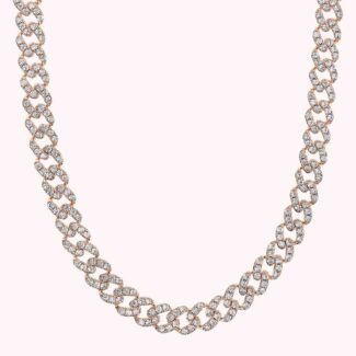 Girocollo Grumetta Squadrata con Pavé Cubic Zirconia WSBZ02326WHI-CZ